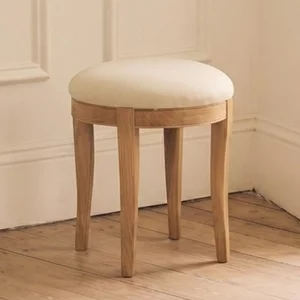 View Bordeaux dressing stool - round - natural - oak - padded View Bordeaux dressing stool - round - natural - oak - padded