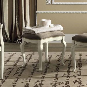 View Nostalgia italian dressing stool - padded - leather - bianco antico