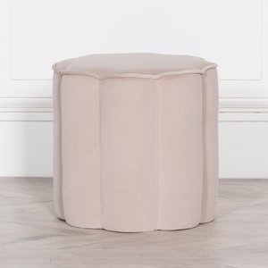 View Round stool - natural velvet View Round stool - natural velvet