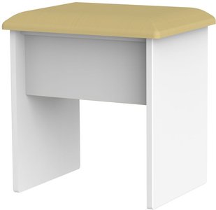 View Victoria dressing stool - padded - white