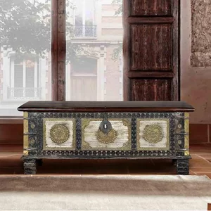 View Alpen storage trunk - carved walnut mango wood
