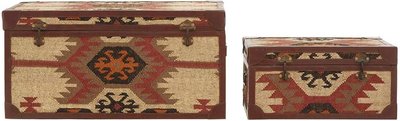 View Aztec storage trunks - set of 2 - multi print