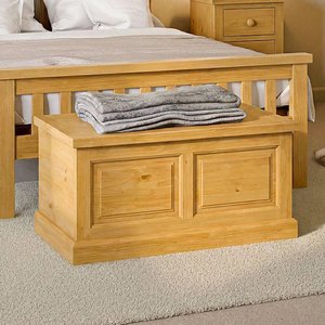 View Churchill blanket box - 1 door - waxed pine