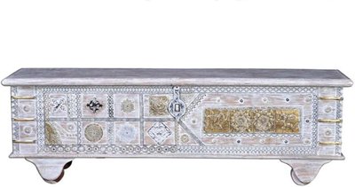 View Erlach storage trunk - white - mango wood