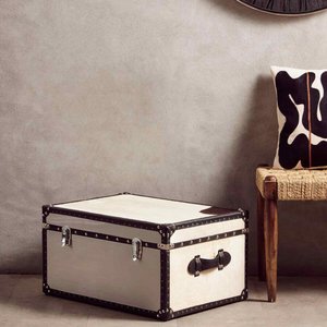 View Kensington townhouse storage trunk - grey leather