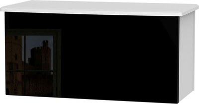 View Knightsbridge blanket box - black gloss and white