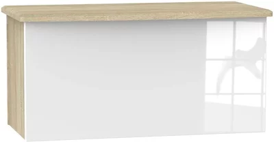 View Knightsbridge blanket box - white gloss and oak