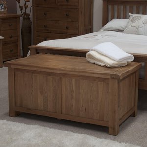 View Rustic oak blanket box - oak