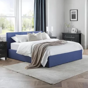 View Rialto ottoman storage bed - blue fabric - sizes available