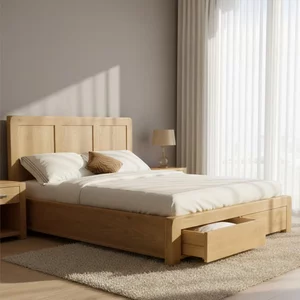 View Curve storage bed - 2 drawer - oak - sizes available View Curve storage bed - 2 drawer - oak - sizes available