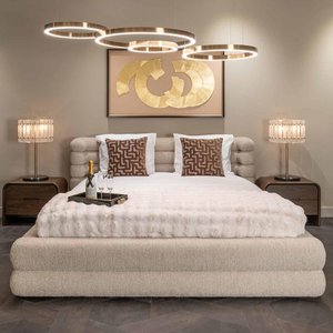 View Obidis ottoman storage bed - 6ft queen size - natural - fabric