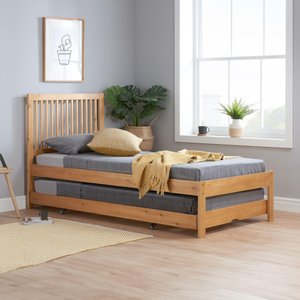 View Buxton trundle bed - 3ft single - honey wood