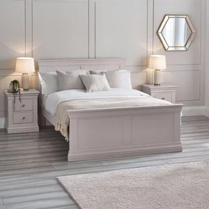 View Clermont panel bed - soft grey - sizes available