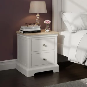 View Cromwell bedside cabinet - 2 drawer - grey painted