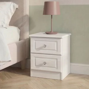 View Crystal bedside cabinet - 2 drawer - white View Crystal bedside cabinet - 2 drawer - white
