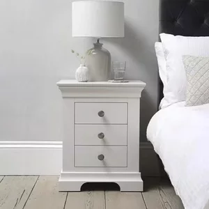 View Paisley bedside cabinet - 3 drawer - white painted