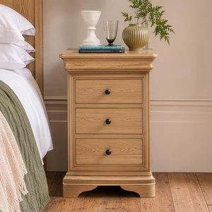 View Bordeaux bedside cabinet - 3 drawer - natural - oak