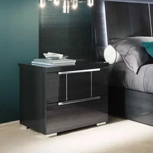 View Versilia bedside cabinet - 2 drawer - black