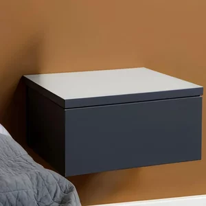 View Avignon bedside table - 1 drawer - wall mounted - floating - black painted