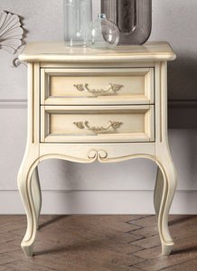 View Verdi italian bedside table - 2 drawer - ivory - french style