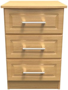 View Gina bedside cabinet - 3 drawer - oak
