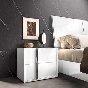 View Modern bianca bedside cabinet - white