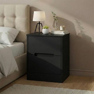 View Monaco bedside cabinet - 2 drawer - black