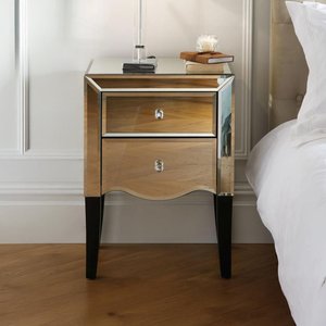 View Palermo 2 drawer bedside cabinet - mirrored