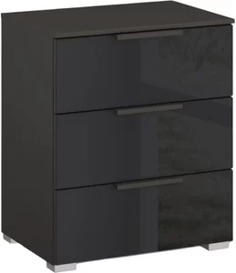View Skat meridian bedside cabinet - 3 drawer - graphite & basalt glass
