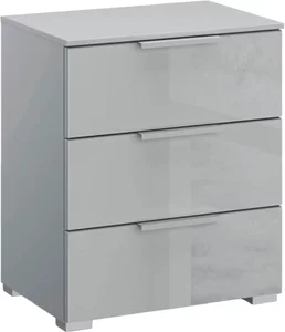 View Skat meridian bedside cabinet - 3 drawer - silk grey & silk grey glass