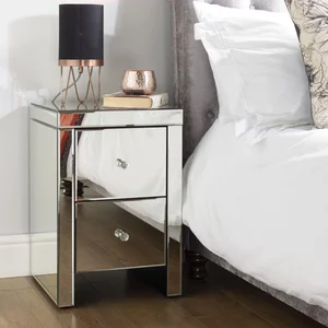 View Seville bedside cabinet - 2 drawer - mirrored