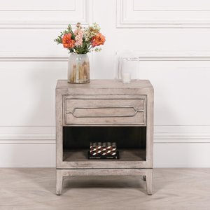 View Bedside table - washed mango wood - 1 drawer