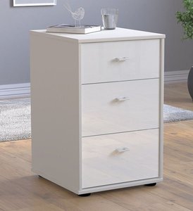 View Rialto bedside cabinet - 3 drawer - white