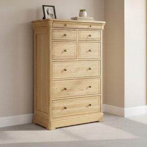 View Moreno tall wide chest - 8 drawer - oak