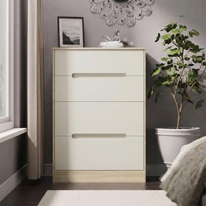 View Monaco chest - deep midi - 4 drawer - cashmere and oak