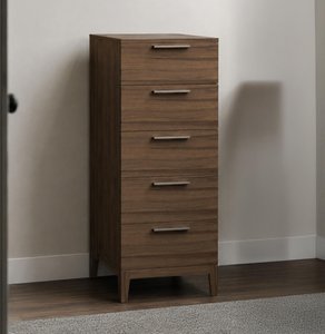 View Calla narrow chest - 5 drawer - walnut - dark wood