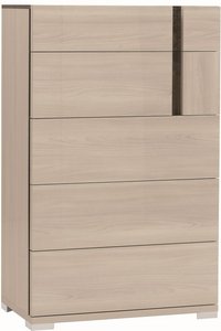 View Teodora tall chest - 5 drawer - cream gloss