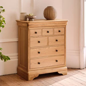 View Bordeaux wide chest - 4 + 3 drawer - natural - oak