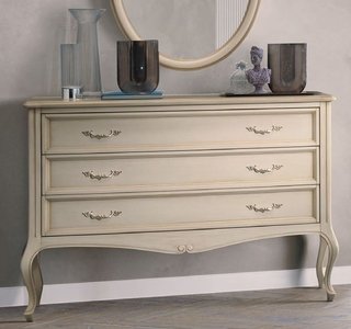 View Verdi italian chest - 3 drawer - ivory - french style