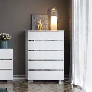 View Dream tall chest - 5 drawer - white