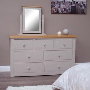 View Diamond painted chest of drawers - 4+3 drawer - wide