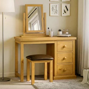 View Churchill waxed pine dressing table set