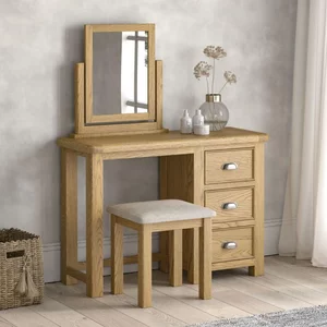 View Dorchester dressing set - 3 drawer - rustic oak