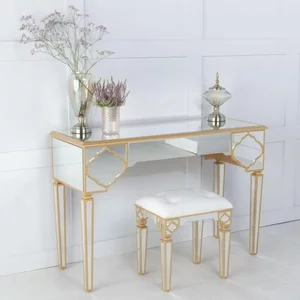 View Clearance - casablanca dressing table - mirrored - gold trim