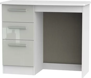 View Knightsbridge dressing table - single - 3 drawer - cashmere gloss and white