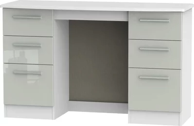 View Knightsbridge dressing table - double - 6 drawer - cashmere gloss and white
