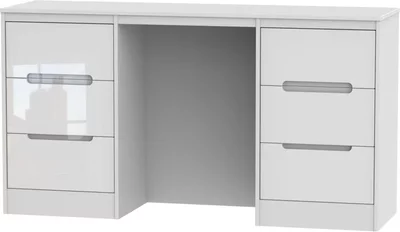 View Monaco dressing table - double - 6 drawer - white gloss