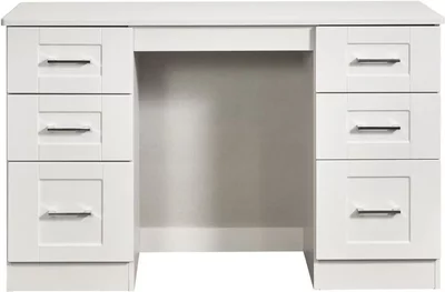 View York dressing table - 6 drawer - double - white