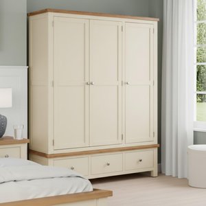 View Lundy wardrobe - 3 door - ivory painted