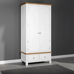View Lundy wardrobe - 2 door - 2 drawer - white painted